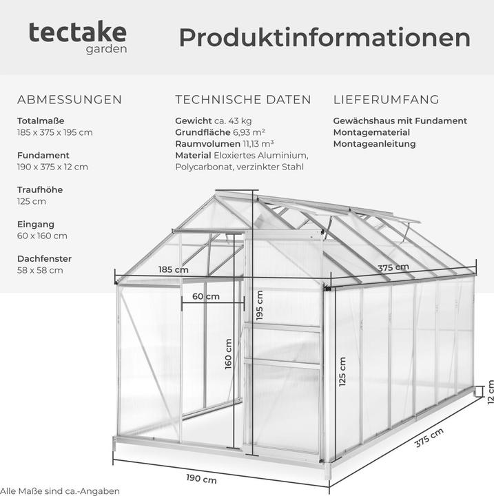 Produktbild tectake Gewächshaus
