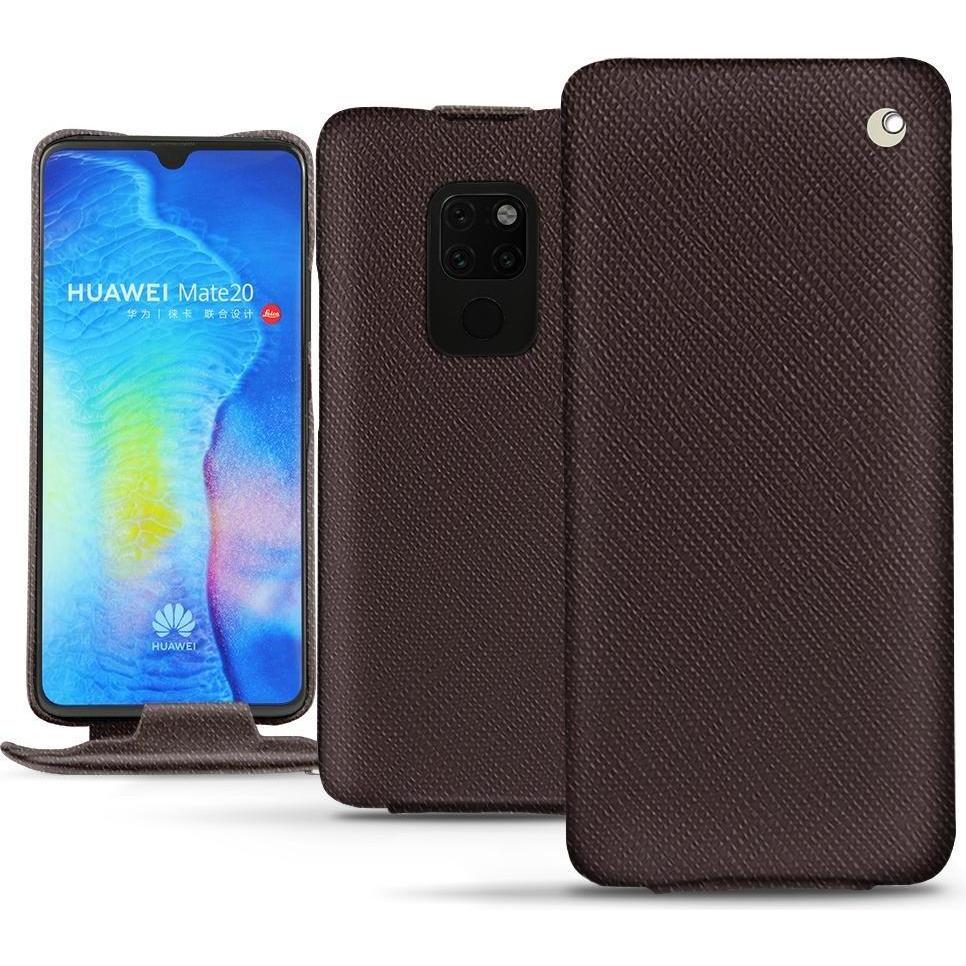 Noreve Lederschutzhülle vertikal (Huawei Mate 20), Smartphone Hülle, Braun