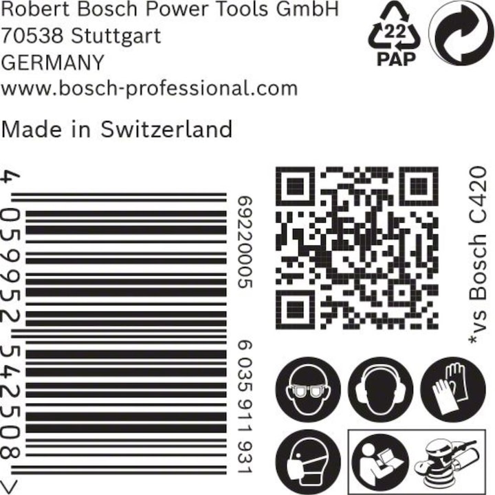 Actual product image Bosch Professional Zubehör EXPERT C470 Sanding paper with 8 holes for random orbital sanders, 125 mm, G 120, 50 pcs. (120)
