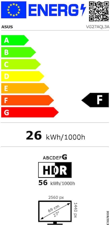 Energie-Label ASUS TUF Gaming VG27AQL3A (2560 x 1440 Pixel, 27")