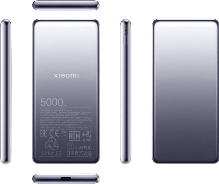 Actual product image Xiaomi Ultra Slim Power Bank 5000mAh (5000 mAh, 19.10 W, 19.40 Wh)