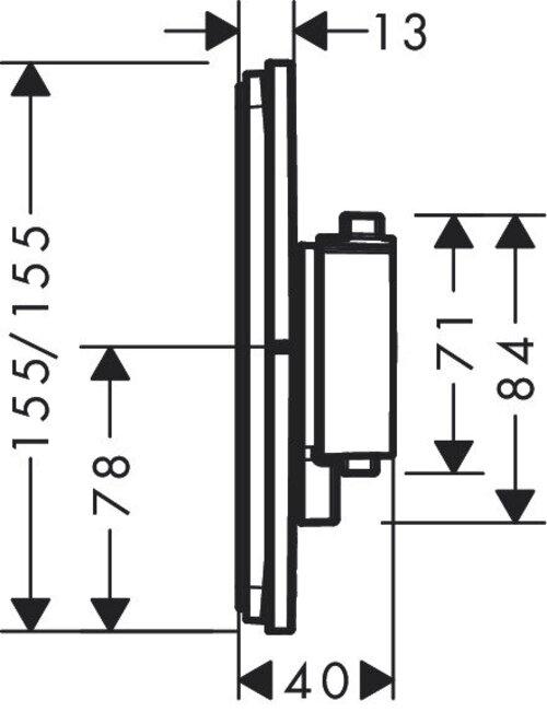 Productafbeelding hansgrohe ShowerSelect Comfort Q thermostaat, inbouw, 2 consumenten, Soft Edge rozet, 15583