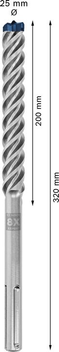 Produktbild Bosch Professional Zubehör EXPERT SDS max-8X Hammerbohrer, 25 x 200 x 320 mm (25 Millimeter)