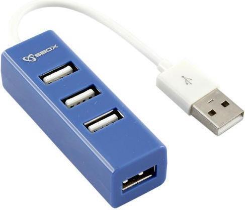 Image du produit Sbox H-204 USB 4 ports USB HUB blueberry blue (USB-A, 4 ports)