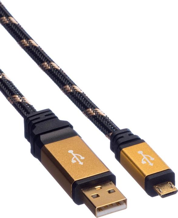 Image du produit Roline Câble USB 2.0 GOLD, USB A ST (0.80 m, USB 2.0)