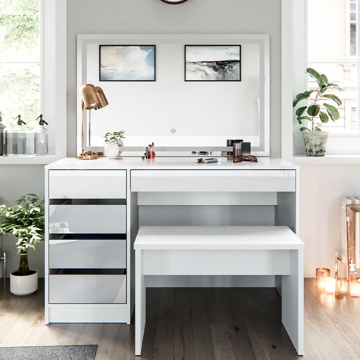 Produktbild Vicco Sherry mit LED-Spiegel und Bank (120 x 55 x 75 cm)