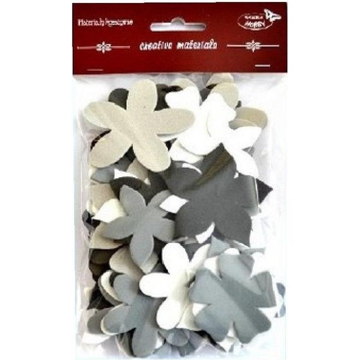 Artgeist Schwarze, graue und weisse Blumen 60 Stk