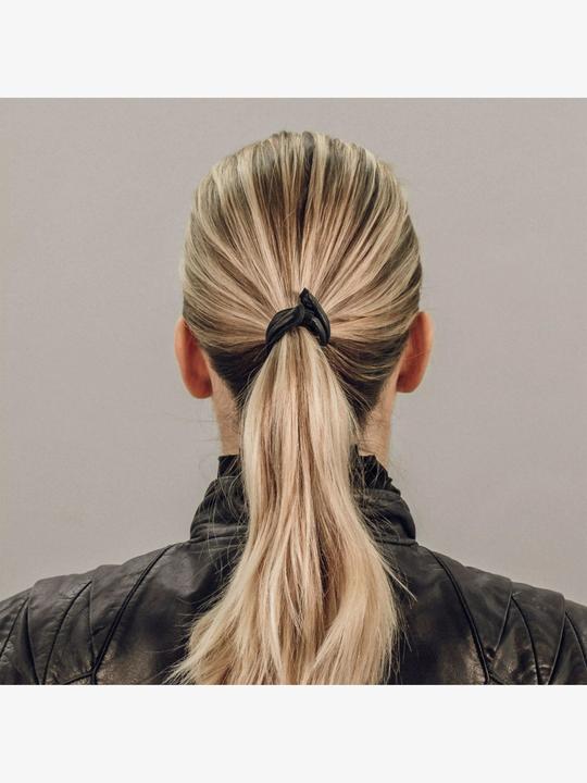 Immagine prodotto Corinne Mondo - Fascia in pelle corta e stretta piegabile nera (Elastico per capelli)