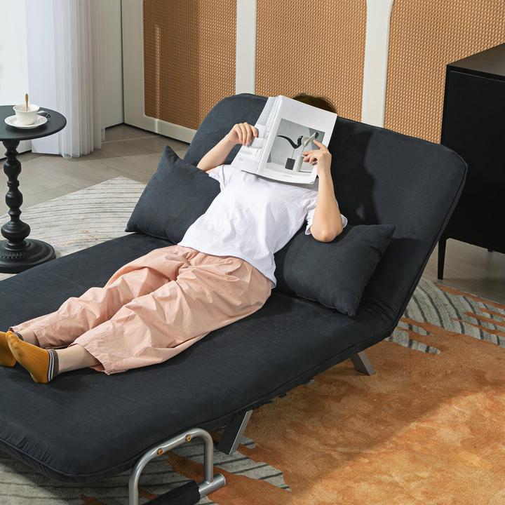 Produktbild Homcom Schlafsofa Polyester, Metall Schwarz