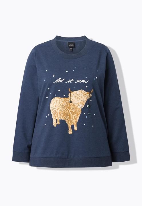 Produktbild Ulla Popken Sweatshirt, Let it Snow, Pailletten, Rundhals, Langarm (50, 52)