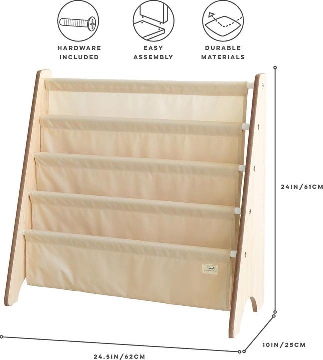 Image du produit 3 Sprouts - Bookcase - Beige - 61cm x 62cm x 25cm (61 x 25 x 62 cm)