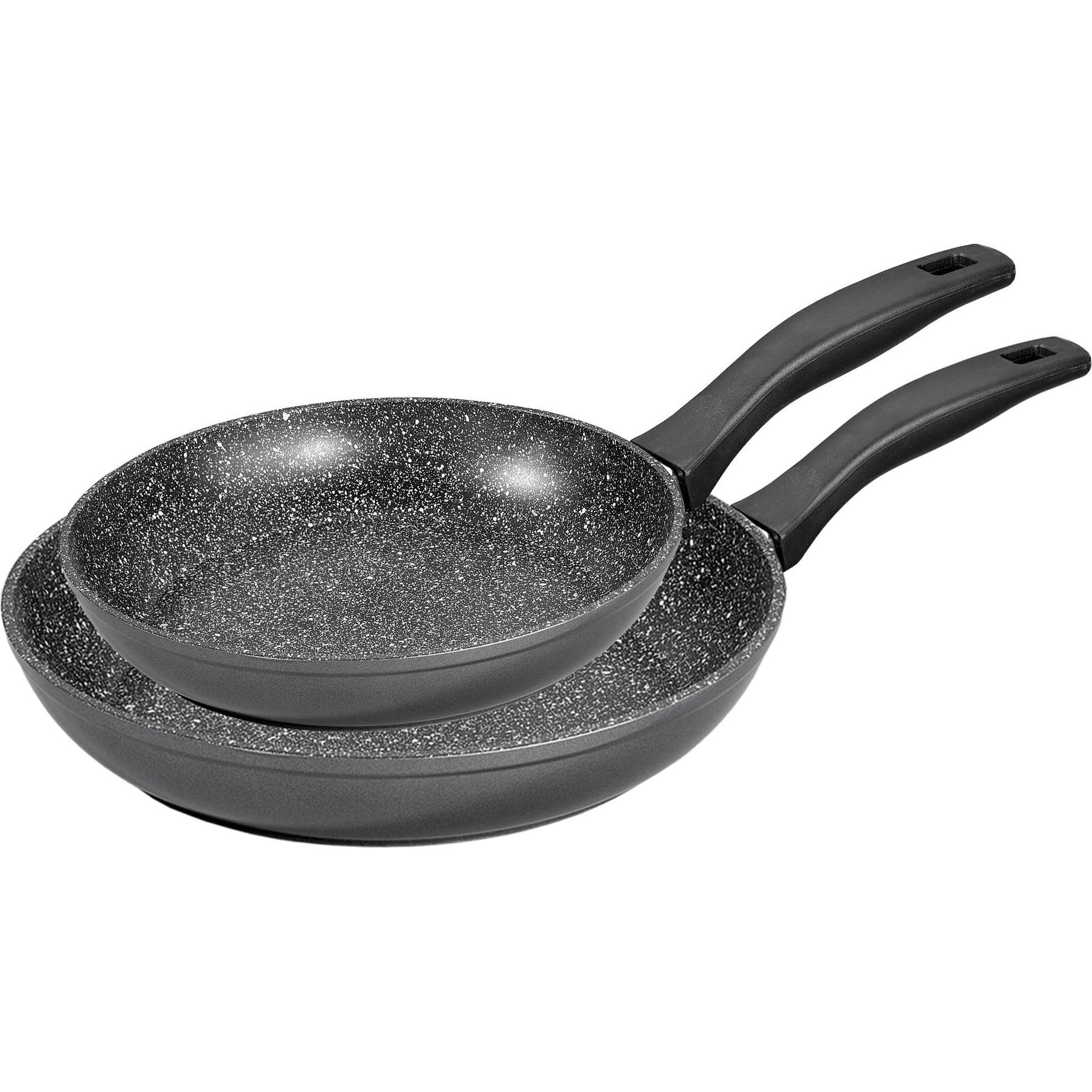 Stoneline Grau Pan Set Of 2 6937 Frying, Diameter 24/28 Cm, Suitable For Induction Hob, Fixed Handle, Anthracite, Pfanne + Kochtopf,