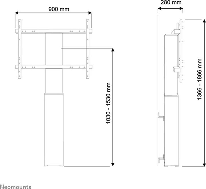 Image du produit Neomounts PLASMA-W2250BLACK (Universel, 100", 130 kg)
