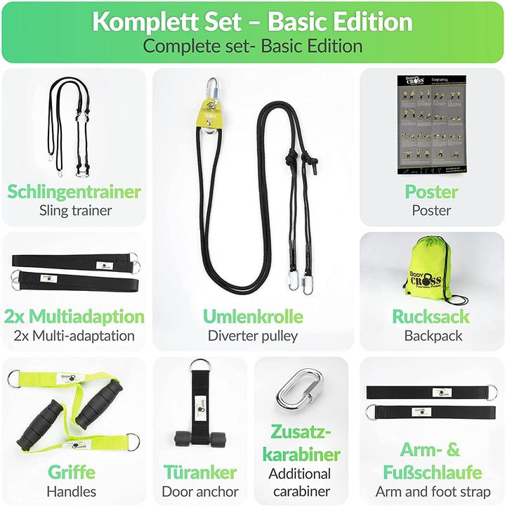 Actual product image BodyCross Sling trainer complete set, lime