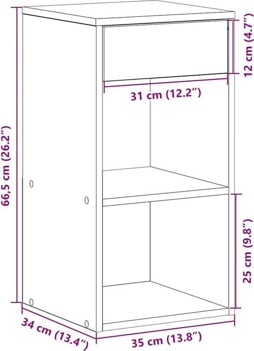 Produktbild vidaXL Nachttisch (35 x 34 x 66.50 cm)