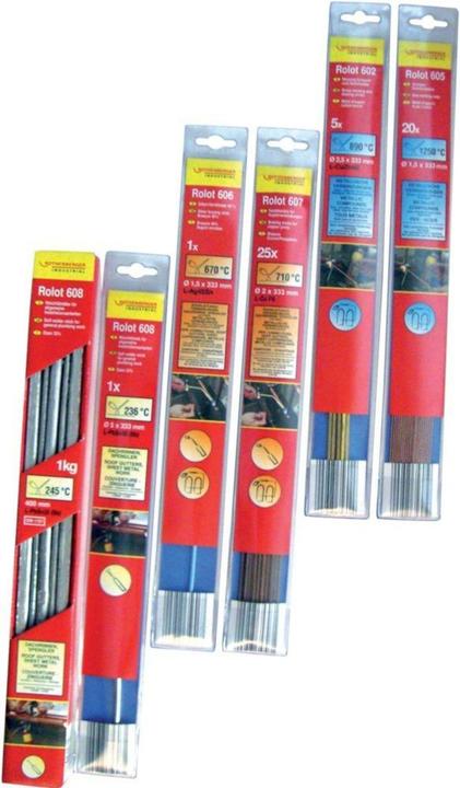 Actual product image Magni ROTHENBERGER Industrial brass welding and brazing rods, ROLOT 603, 8 pieces 1.5x333 mm, 35603