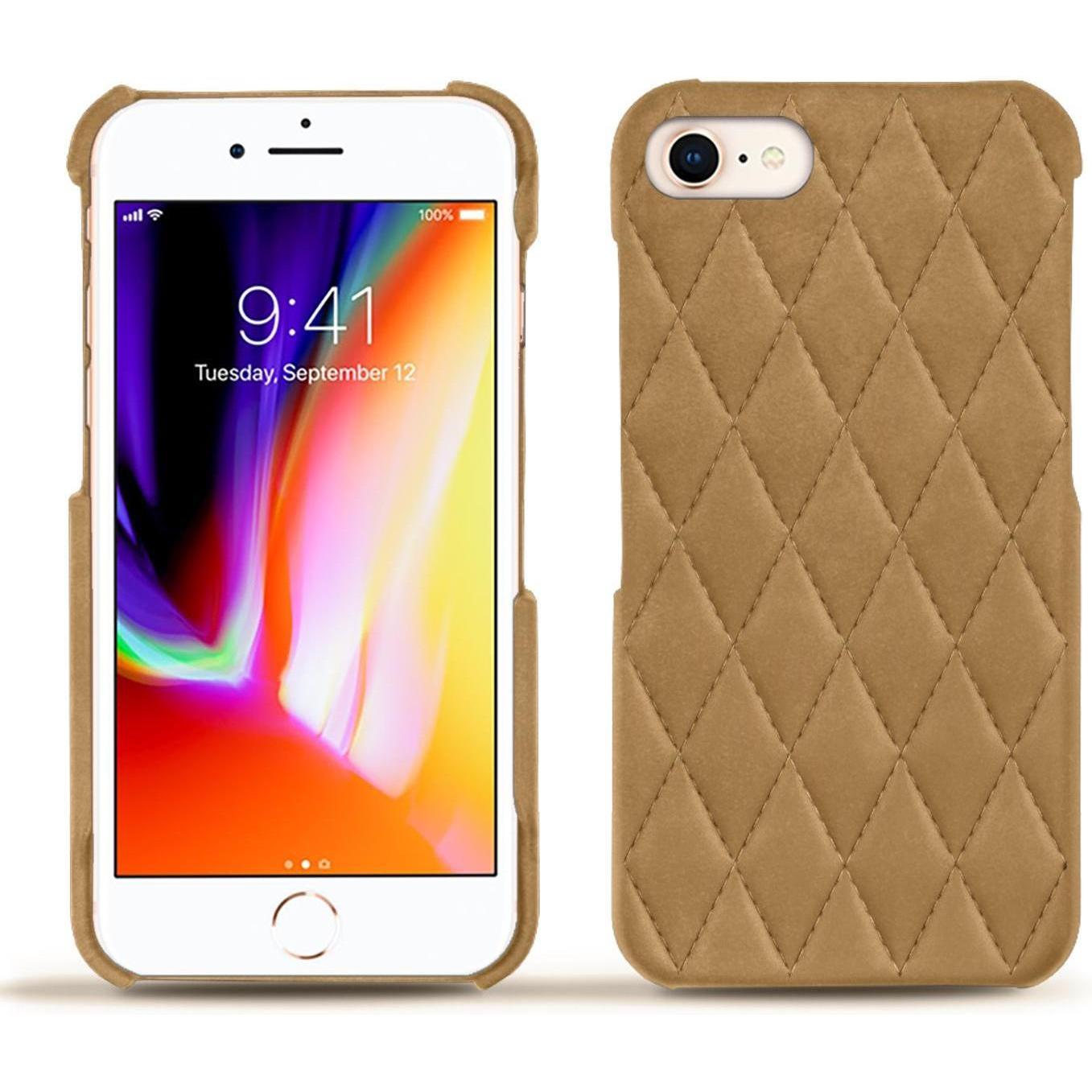 Noreve Lederschutzhülle (Apple iPhone 8), Smartphone Hülle, Braun