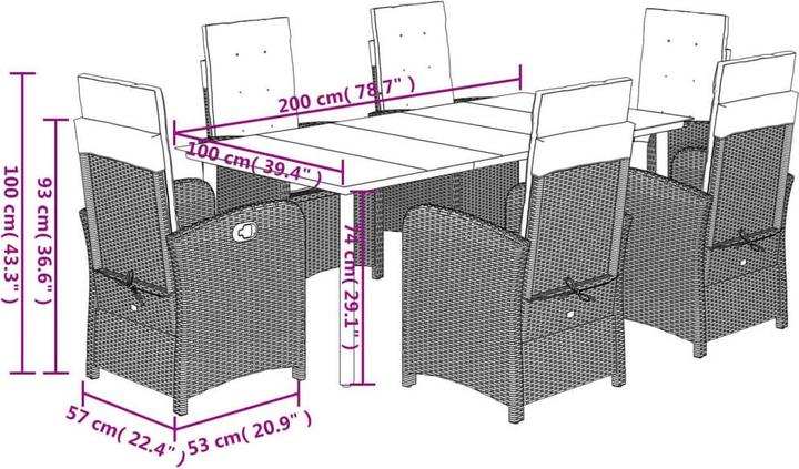 Produktbild vidaXL Garten Essgruppe