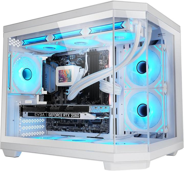 Mars Gaming Boitier Mini Tour Micro Atx Mc-3tcorem Avec Panneaux Vitrés (Blanc) (mATX, Mini-ITX)