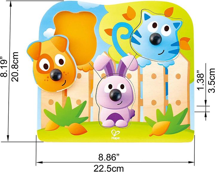 Actual product image Hape Pets button puzzle (4 pieces)