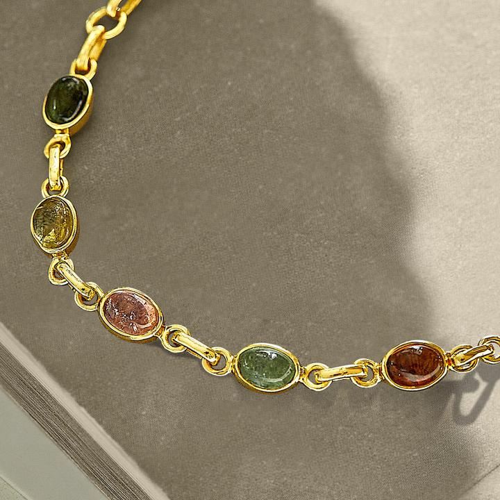 Produktbild Loberon Armband Leilan bunt (19 cm, Verzierung: Turmalin-Edelstein, 925er Sterlingsilber)