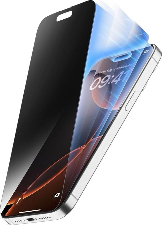 Produktbild Cellularline Top Secret Glass Eclipse (1 Stück, Apple iPhone 16 Pro)