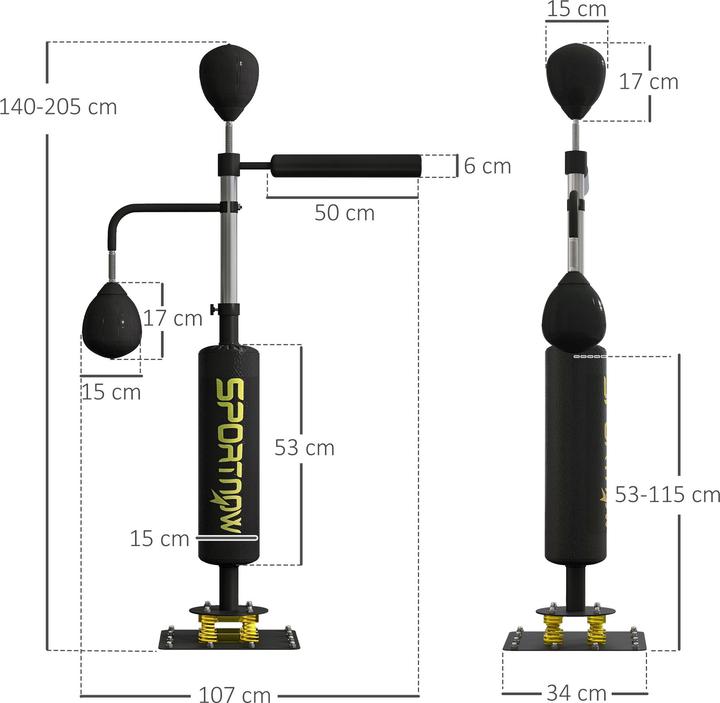 Produktbild SportNow Boxsack Stahl, Kunstleder Schwarz (107 cm)