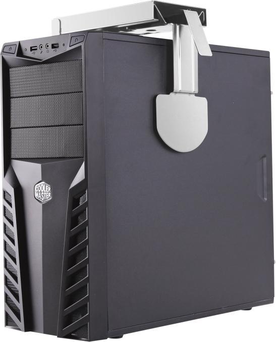 Deltaco SH-40, CPU holder for wall mounting, 25 kg, silver, vertical, 80 - 200 mm, 53 cm