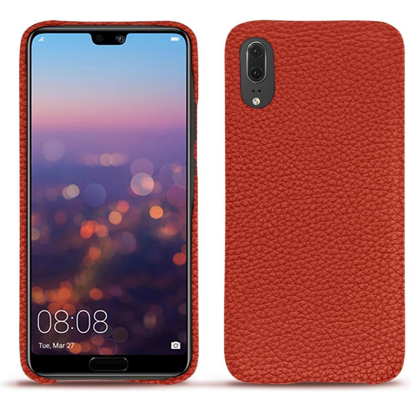 Noreve Lederschutzhülle (Huawei P20), Smartphone Hülle, Orange