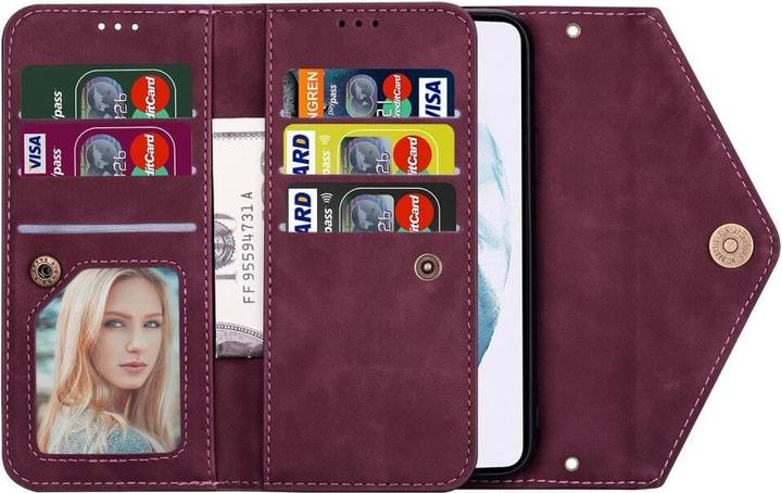 Produktbild Cover-Discount Galaxy S23 Ultra - Brieftaschen Hülle weinrot (Samsung Galaxy S23 Ultra)