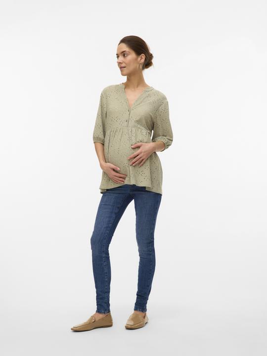 Actual product image Mamalicious Normal geschnitten Mandarin Kragen Top Bluse (XL)