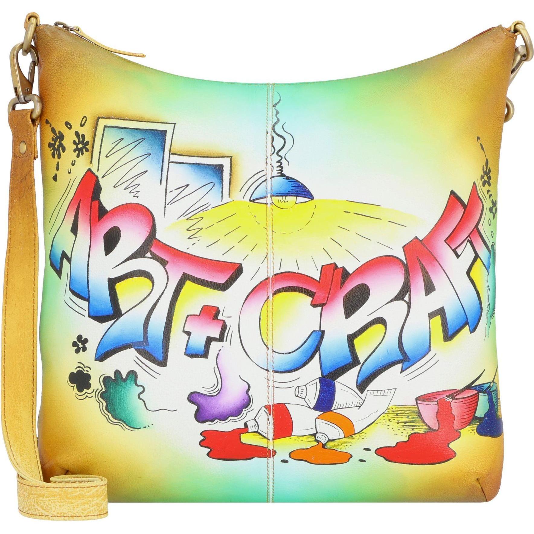Greenland Nature, Handtasche, Art+Craft Umhängetasche Leder 34 cm, Braun