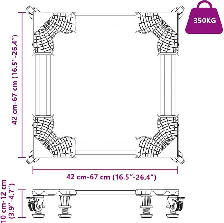Actual product image vidaXL Washing machine base frame