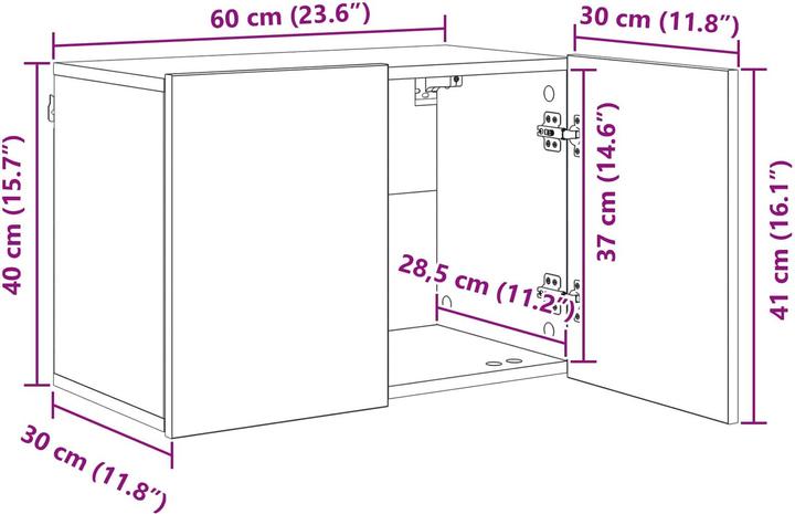 Produktbild vidaXL TV-Wandmöbel (30 x 30 x 102 cm)