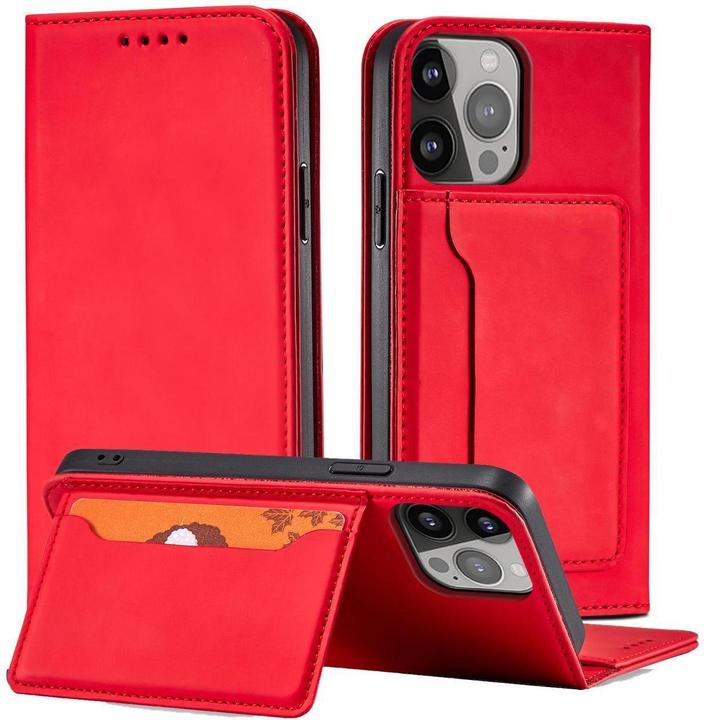 Actual product image Hurtel Magnet Card Case case for Samsung Galaxy S23+ flip cover wallet stand red (Samsung Galaxy S23+)