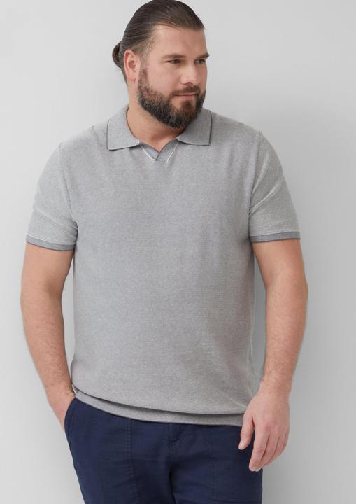Produktbild s.Oliver Strickpullover Gestricktes Poloshirt aus Leinenmix (5XL)