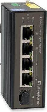 Actual product image LevelOne Switch 5x GE IGP-0502 DIN-Rail,-40°C to 75°C PoE (5 ports)