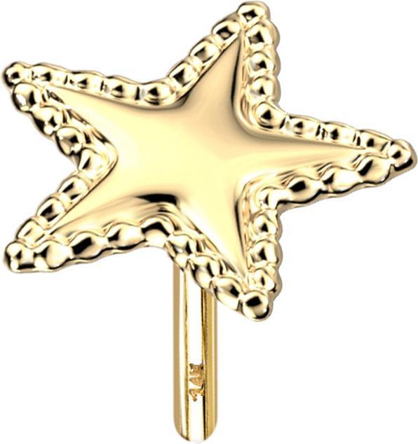 Image du produit Star Piercing Threadless or 14k étoile avec bord sphérique (sans laiton, Or 14k)