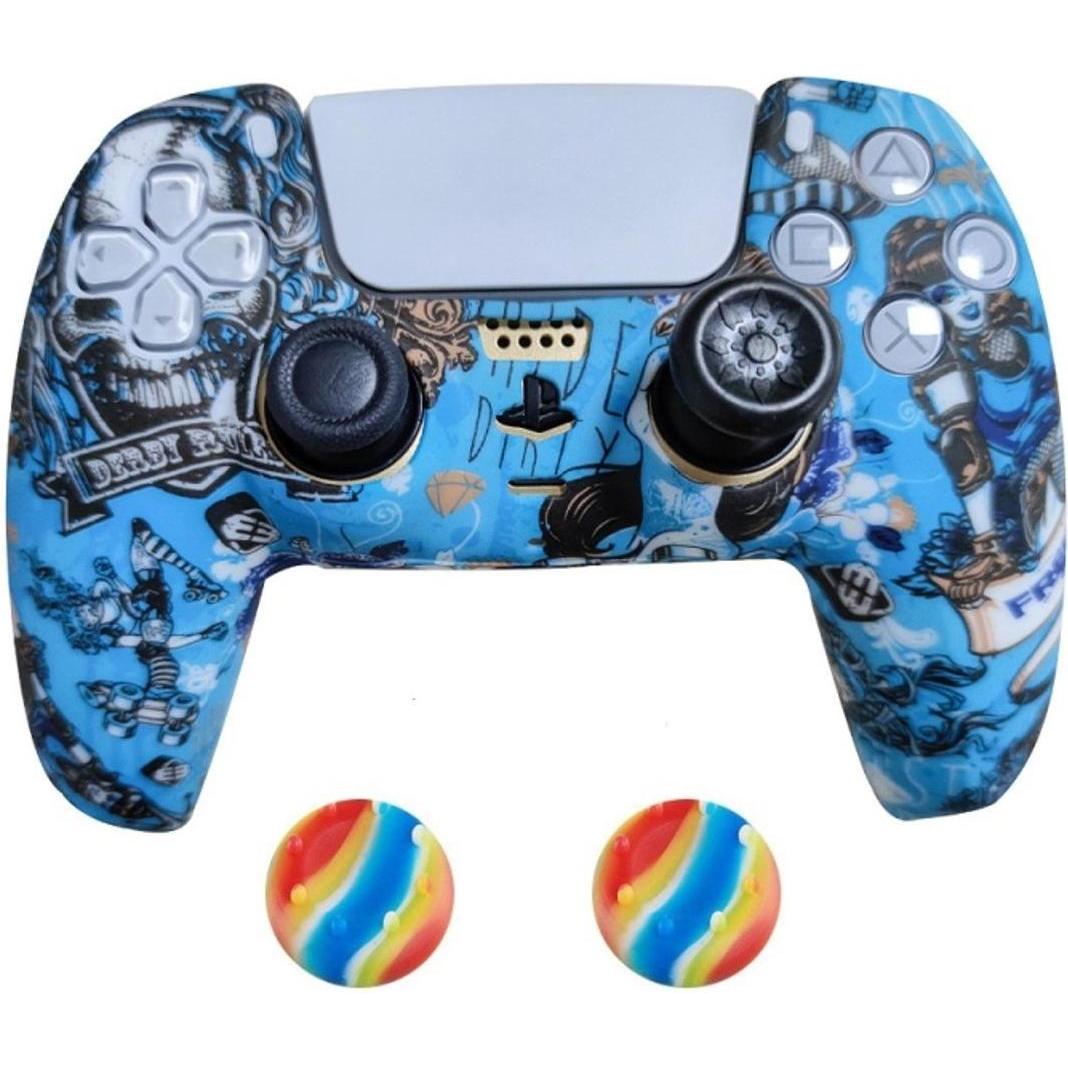Thumbnail - König Design 2 x Schutzhülle für Playstation 5 DualSense Controller Skin Silikon Schutz Motiv (Playstation Classic), Gam...