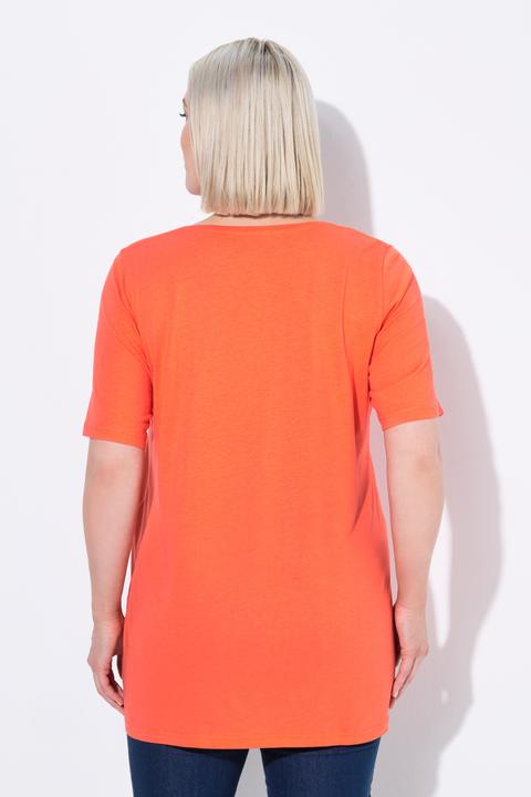 Produktbild Ulla Popken T-Shirt, Zierfalten, A-Linie, Rundhals, Halbarm, Modal (58)