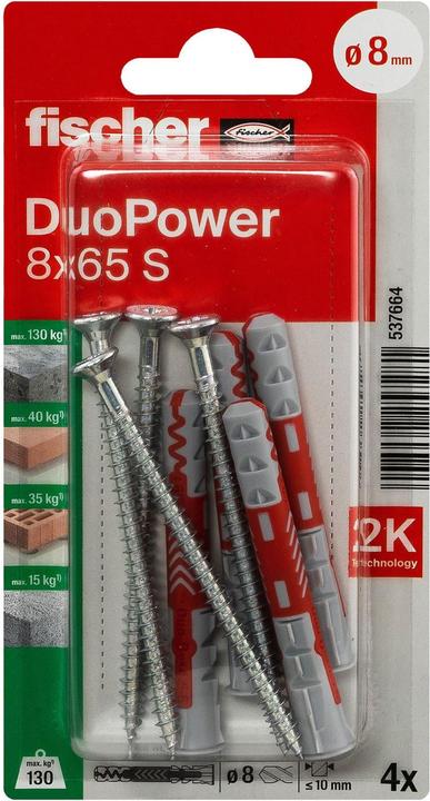 Produktbild Fischer DuoPower 8x65 S K (4 Stk.)