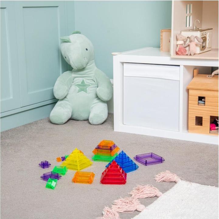 Image du produit TickiT Kit de construction de pyramide de couleur transparente – 30 pièces