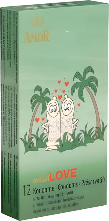 Produktbild Amor Wild Love» 12 genoppte Kondome für wilde Liebe und Leidenschaft (12 Stk.)