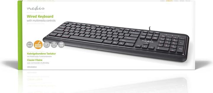 Produktbild Nedis Kabelgebundenes Keyboard | USB-A | Multimedia | QWERTY | US-Layout | Numerische Tastatur (Englisch International, Kabelgebunden)