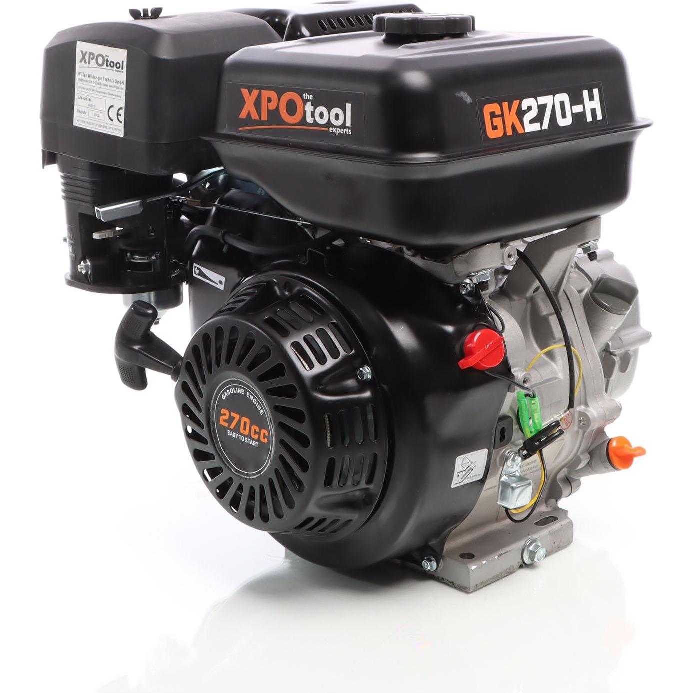 Thumbnail - Wiltec XPOtool GK270 Benzinmotor 5kW (9 PS) Ölbadkupplung 25mm Welle Seilzugstart Kart