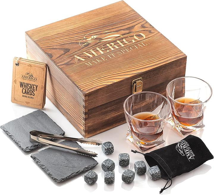 Actual product image AMERIGO Whisky stones gift set (Whisky glass)