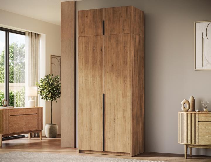 Produktbild ADRK Furniture Bregma II Drehtürenschrank mit Aufsatz (100 x 58 x 250 cm)