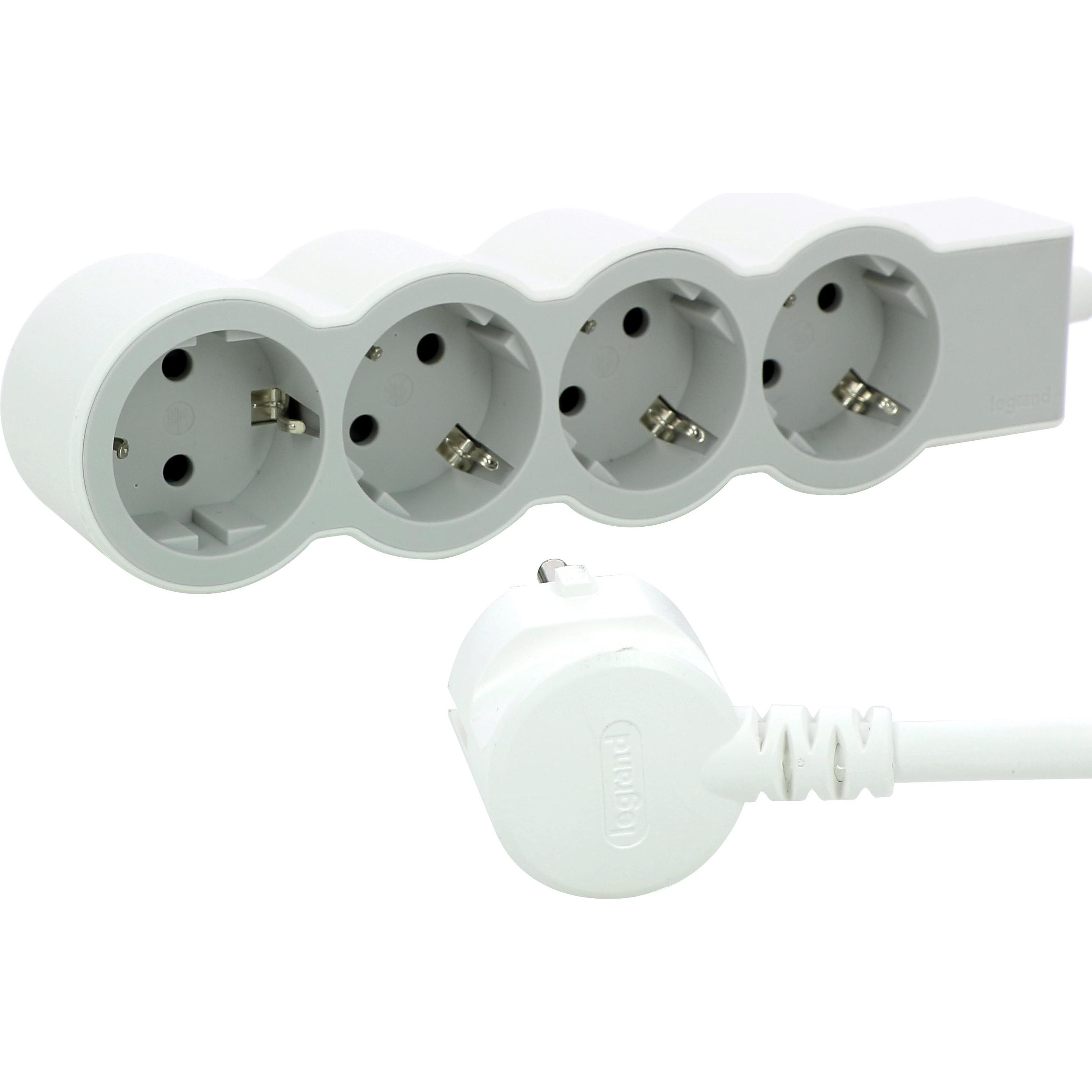 Legrand, Steckdosenleiste, Flache Steckdosenleiste, 4-fach Steckdose (4 x, CEE 32/5, 5 m)
