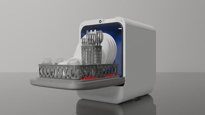Actual product image Daan Tech Bob white/silver dishwasher