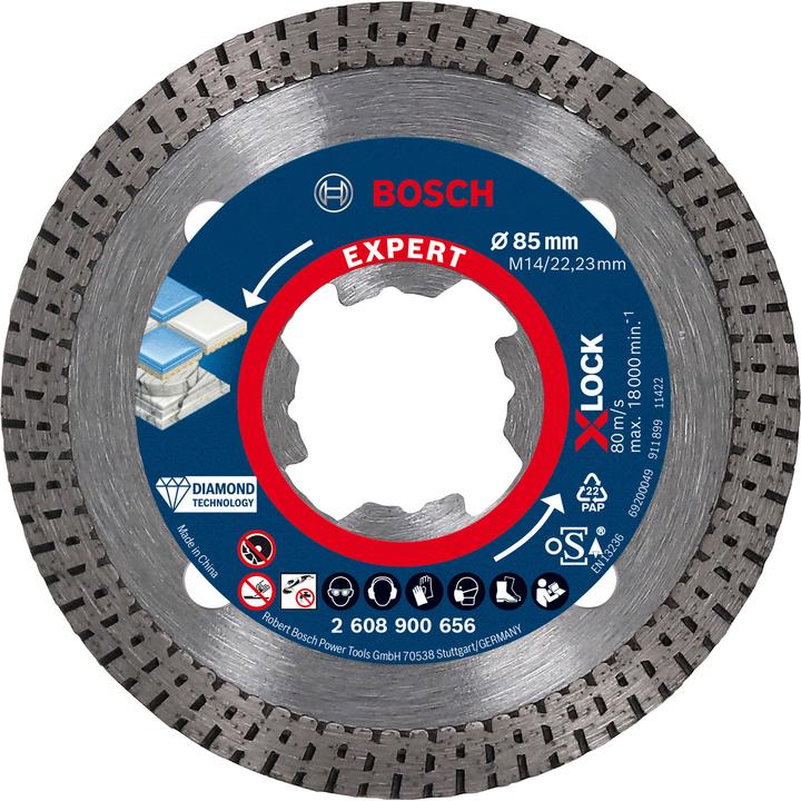 Actual product image Bosch Professional Zubehör Expert HardCeramic X-LOCK diamond cutting discs, 85x 22.23 x 1.6 x 7 mm